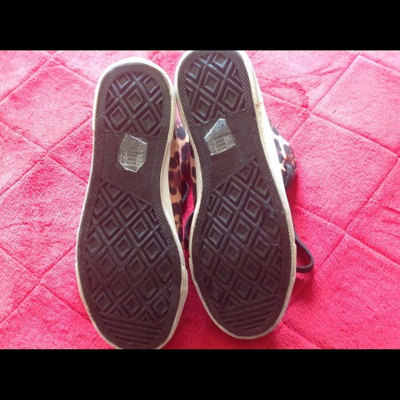 Leopard Cloth High Tops Ladies Size 7 - Picture 6 of 6